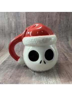 Nightmare Before Christmas 3D Jack Skellington Santa Hat Coffee Mug 16 oz NWOT